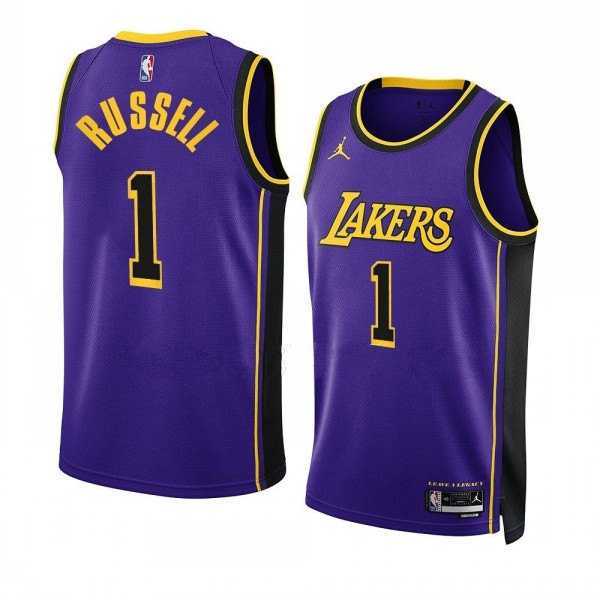 Mens Los Angeles Lakers #1 Russell Purple Stitched Basketball Jersey Dzhi Dzhi